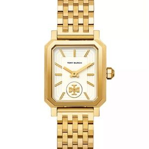 Tory Burch bracelet watch with moving logo